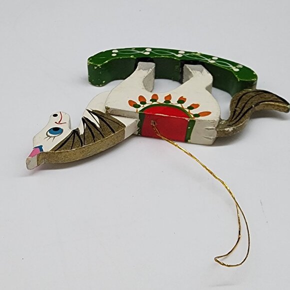 Vintage Wooden Rocking Horse Christmas Ornament 3.75" Hand Painted - Picture 4 of 6
